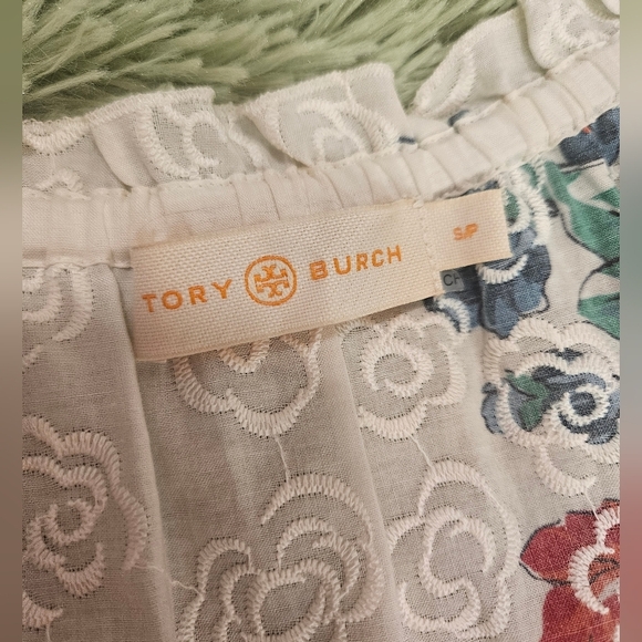 Tory Burch Floral Embroidered Ruffle Dress - Picture 9 of 11